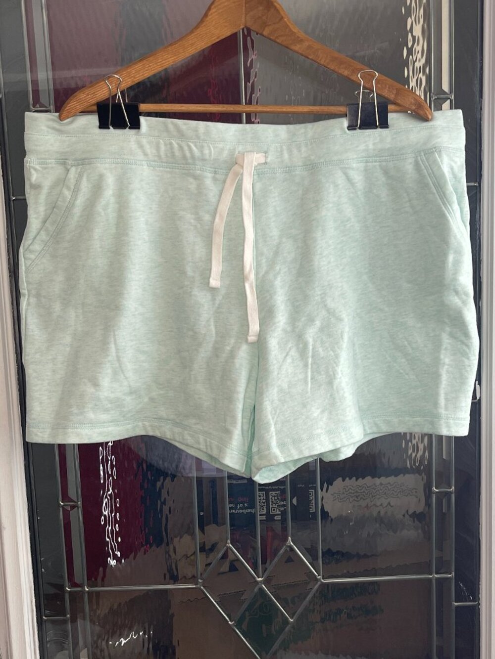 32 Degrees Cool Womens Green Workout Shorts Sz XXL Pockets Drawstring Gym Yoga